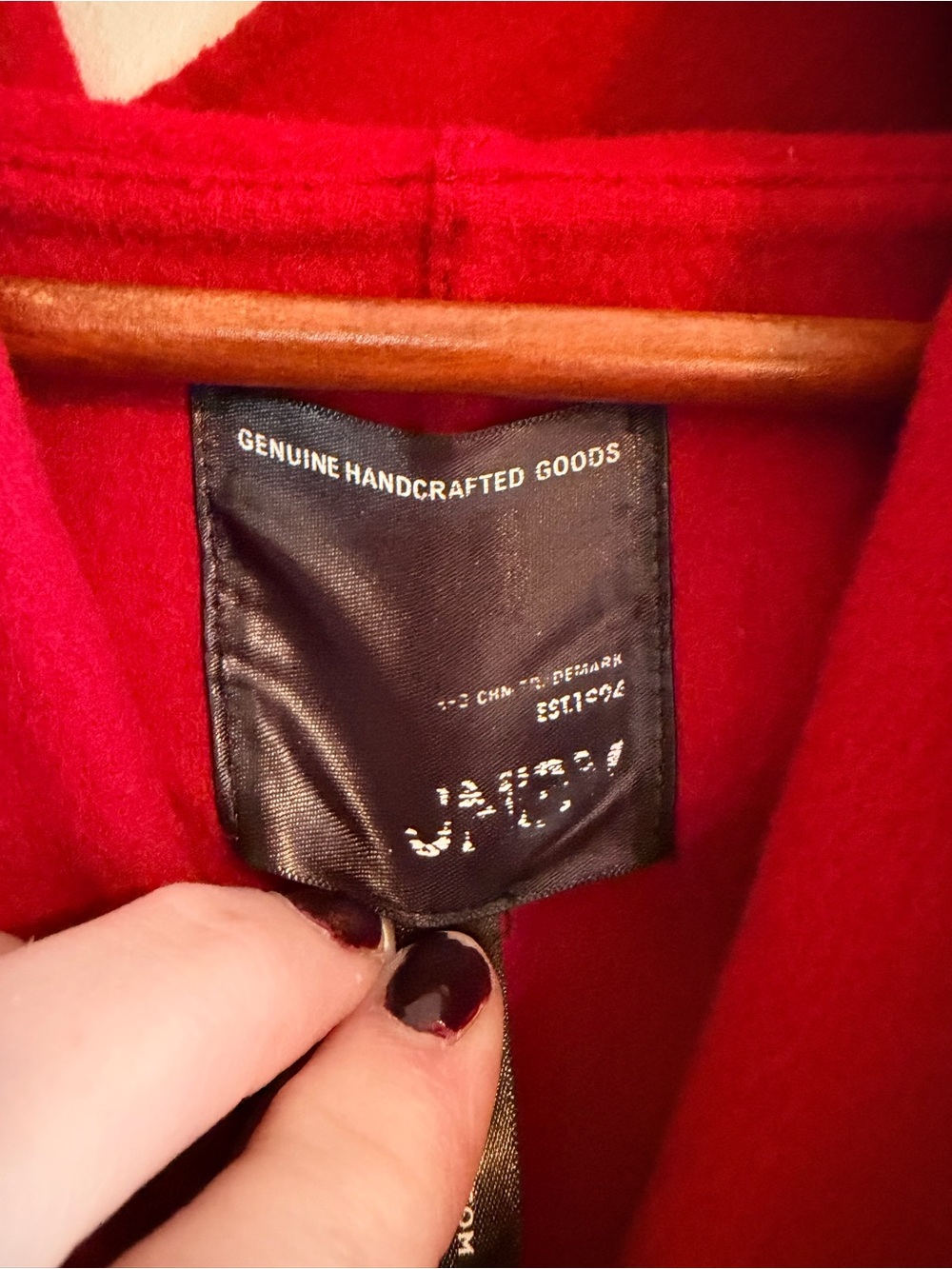 JNBY Denmark Red Hooded Wool Blend Coat S Oversized Minimalist Avant-Garde Luxur - Picture 3 of 9